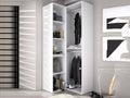Geraeumiger Weiss-Eiche Garderobenschrank fuer das Schlafzimmer, Gesamtmasse 85 x 85 x 205 cm