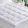 Oeko-Tex zertifizierte Matratzenauflage 140 x 200 cm mit Bambusfaser-Oberflaeche und 3D-Fuellung, kombinierbar als Spannbettlaken und Matratzenschutz
