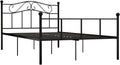 Schwarzer Metallrahmen fuer Doppelbett mit stabilem Lattenrost, langlebiges Metallbett fuer Ehe- und Schlafzimmernutzung 120 x 200 cm