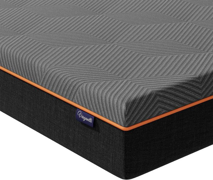 Graue ergonomische Gel-Memory-Schaum Matratze mit wechselbarem atmungsaktivem Bezug, Doppelhaertegrad H2/H3, Oeko-Tex zertifiziert 20 cm Hoehe 120 x 200 cm