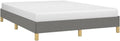 Dunkelgraues Stoffpolster-Doppelbett mit stabiler Lattenrostkonstruktion, robuster Bettrahmen fuer das Schlafzimmer im Mass 160 x 200 cm