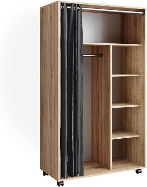 Sonoma-Eiche Garderobenschrank mit praktischem Stauraum, Aussenmasse 100 x 168 cm fuer Schlafzimmer